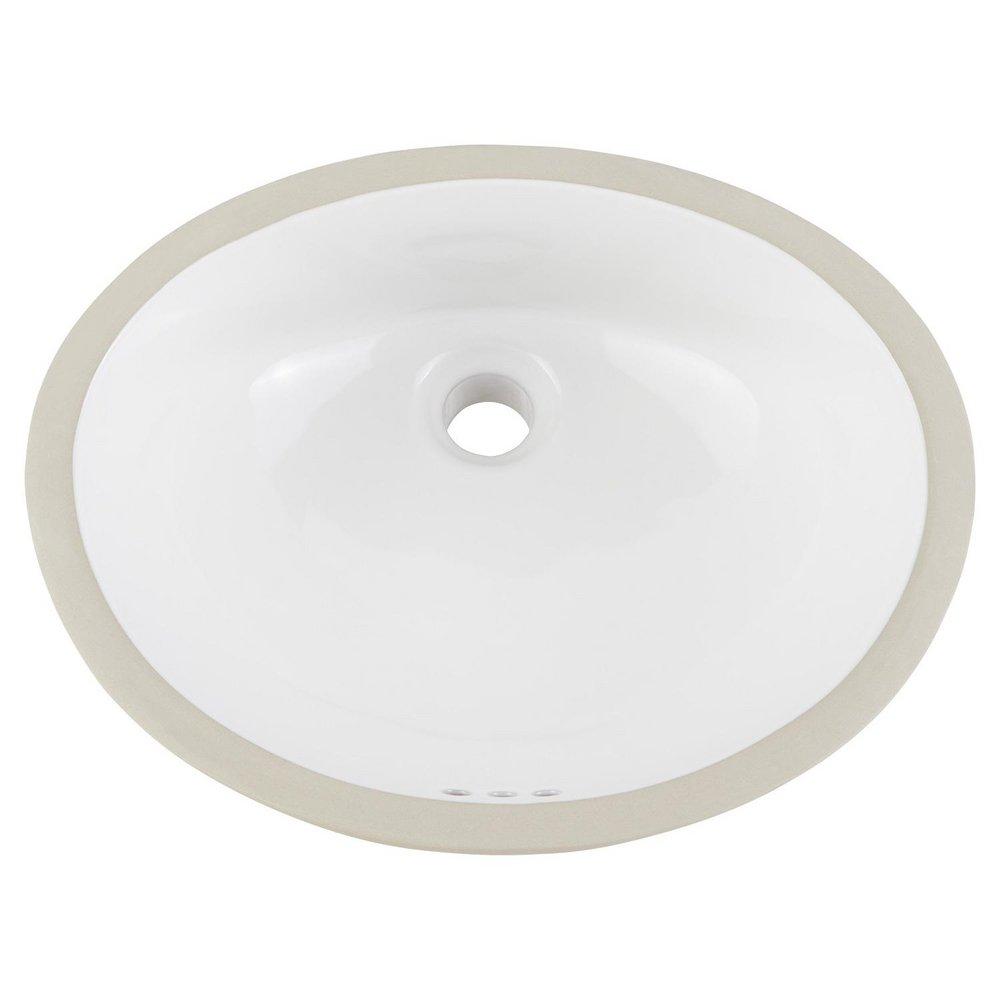 Signature Hardware White 17 in. Oval Undermount Bathroom Sink 