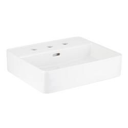 19-11/16 in. Drop-in or Vessel Mount Rectangular Fireclay Bathroom Sink in White