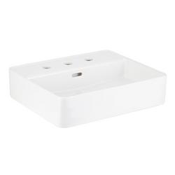 19-11/16 in. Drop-in or Vessel Mount Rectangular Fireclay Bathroom Sink in White