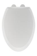 Signature Hardware White Easy Clean Elongated Slow-Close Toilet Seat with Cover 