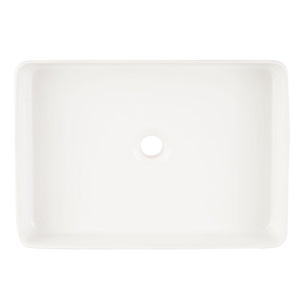 Signature Hardware White 20 x 14 in. Rectangular Fireclay Vessel Bathroom Sink 