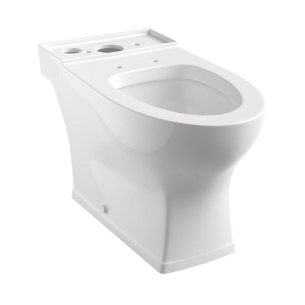 Signature Hardware White 1.28 gpf Elongated Floor Mount Toilet Bowl with Seat 