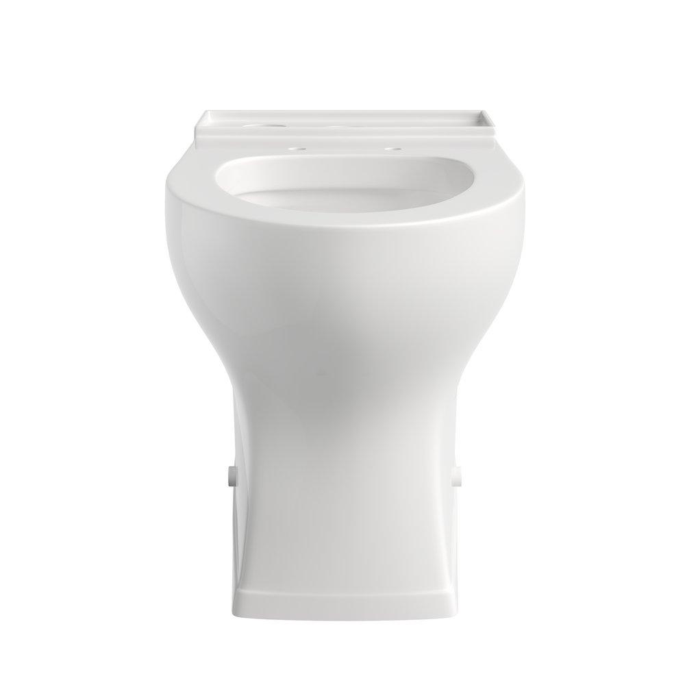 Signature Hardware White 1.28 gpf Elongated Floor Mount Toilet Bowl with Seat 