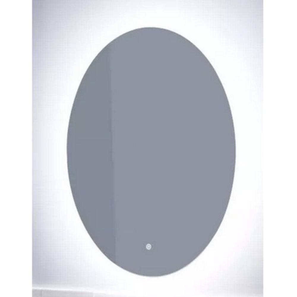 Signature Hardware Silver Oval Lighted Mirror with Tunable LED in Silver 