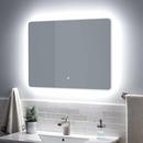 Signature Hardware Silver Rectangular Lighted Mirror with Tunable LED in Silver 