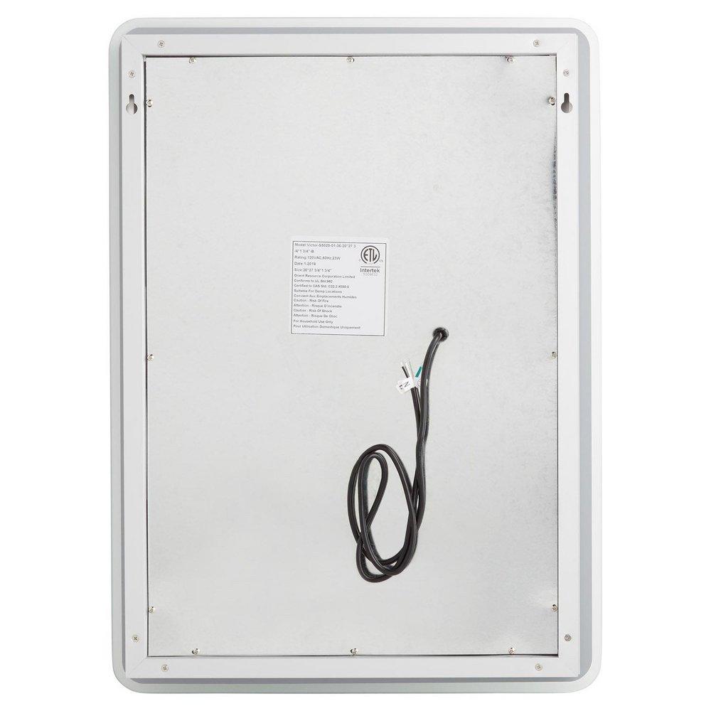 Signature Hardware Silver Rectangular Lighted Mirror with Tunable LED in Silver 