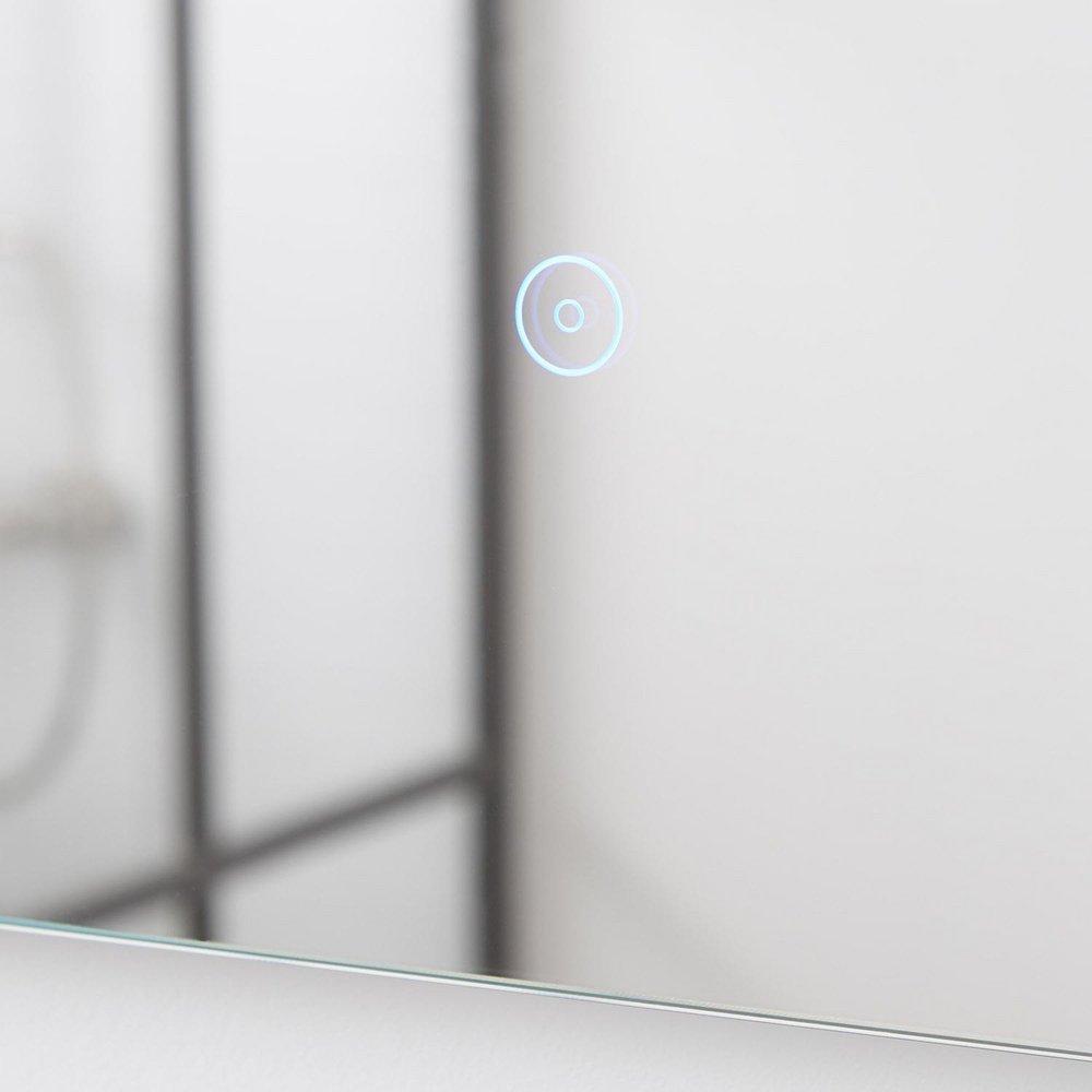 Signature Hardware Mirror/Aluminum 27-1/2 x 1-3/4 in. Lighted Mirror with Touch Sensor 