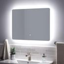 Signature Hardware Silver Rectangular Lighted Mirror with Tunable LED in Silver 