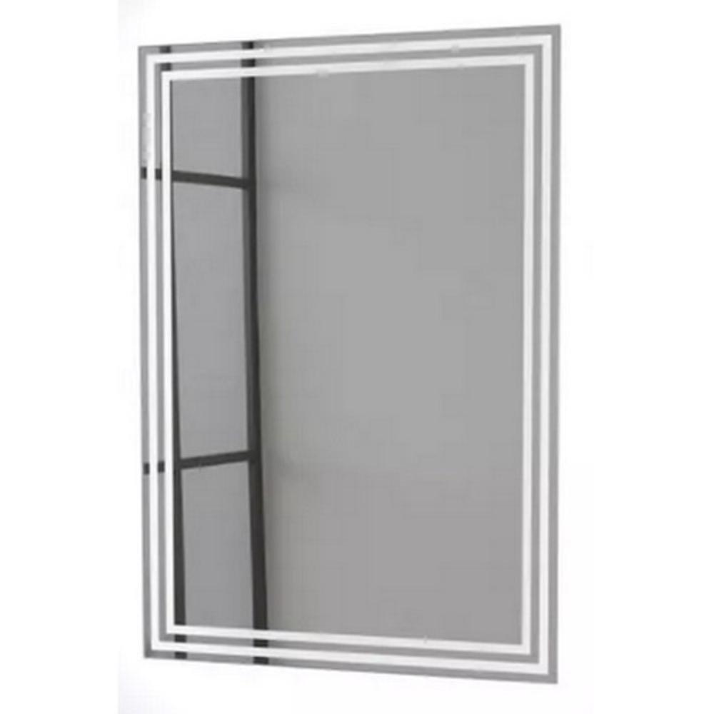 Signature Hardware Silver Rectangular Lighted Mirror with Tunable LED in Silver 