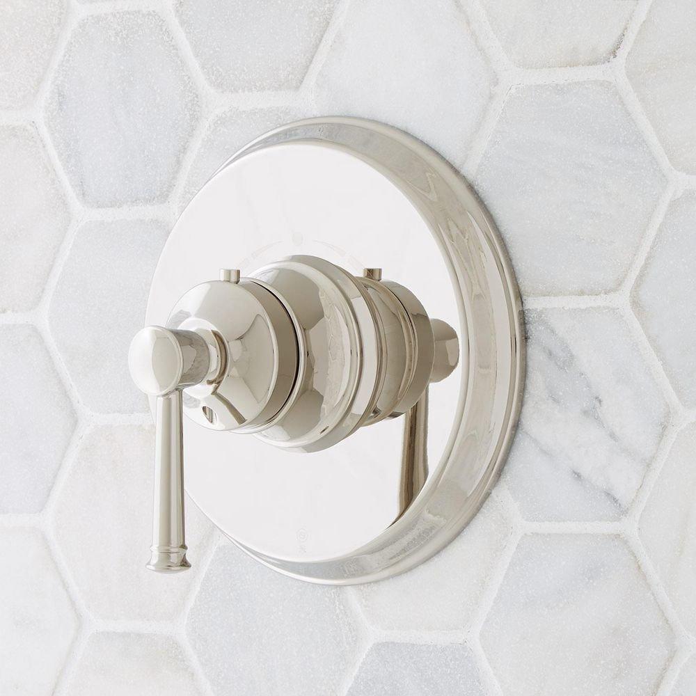 Signature Hardware Polished Nickel Single Handle Bathtub & Shower Faucet (Trim Only) 