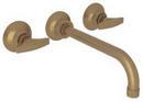 ROHL® French Brass Two Handle Wall Mount Filler
