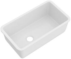 34-1/2 in. Undermount Fireclay Single Bowl Kitchen Sink in White