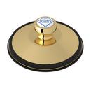 Disposal Stopper in Unlacquered Brass with White Porcelain Pull Knob