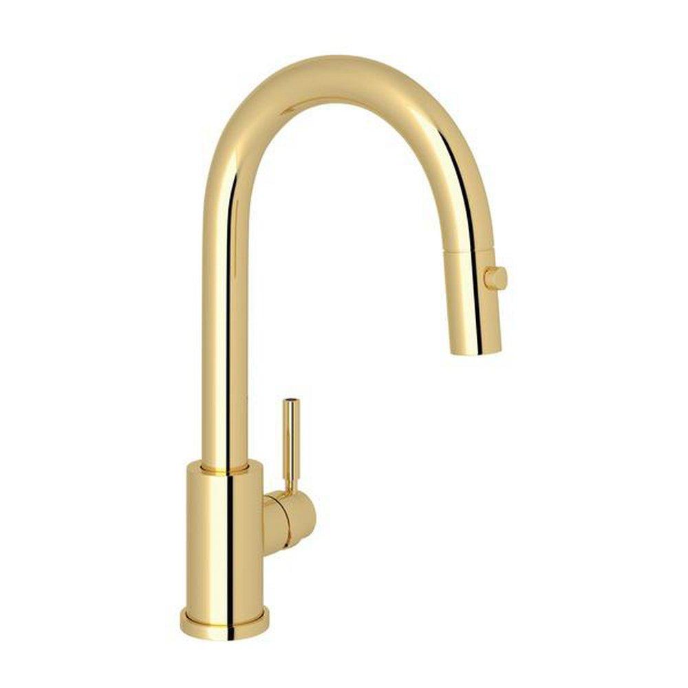 Perrin & Rowe Unlacquered Brass Single Handle Lever Bar Faucet 