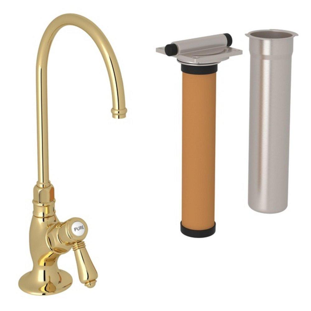 ROHL&reg; Unlacquered Brass Single Handle Lever Water Filter Faucet 