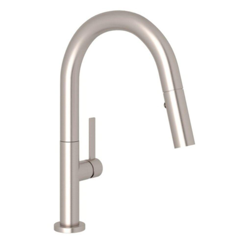 ROHL&reg; Satin Nickel Single Handle Pull-down Bar Faucet 