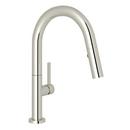 Single Handle Pull Down Bar Faucet in Polished Nickel