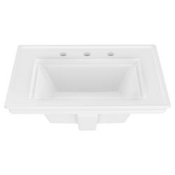 19-1/16 in. Drop-in Square Fireclay Bathroom Sink in White
