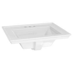 24 in. Drop-in Rectangular Fireclay Bathroom Sink in White
