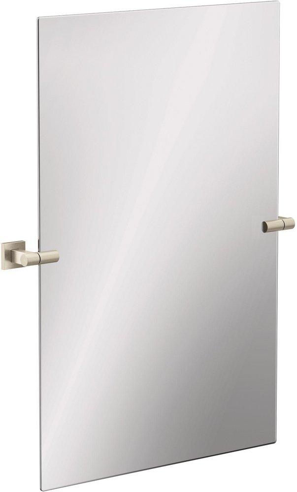 Moen Brushed Nickel 27-7/16 x 36 in. Flat Edge Rectangular Frameless Mirror 