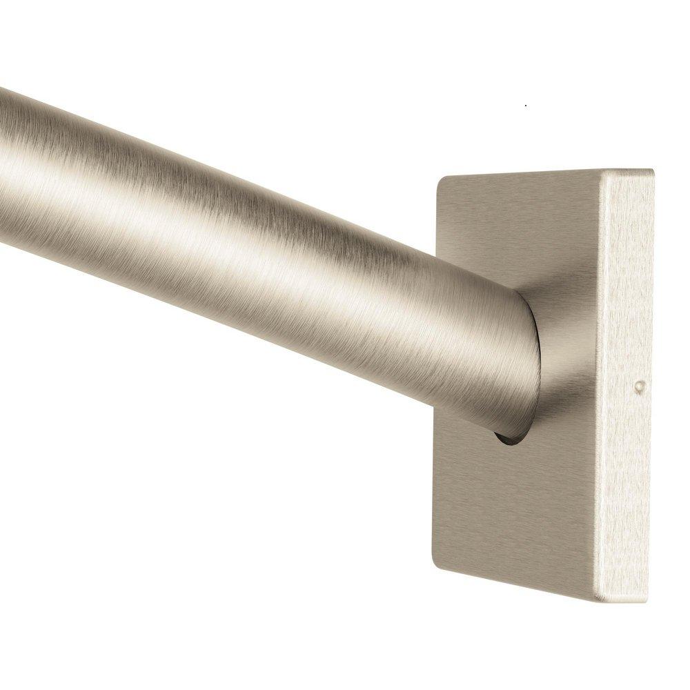 Moen Brushed Nickel 59 in. Wall Mount Curved Shower Rod 