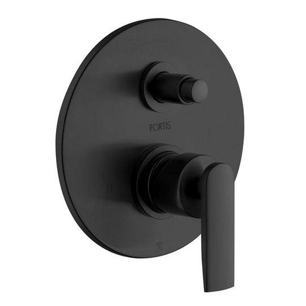 Fortis Brushed Black Pressure Balance Valve Trim with Diverter 