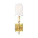60W 1-Light Candelabra E-12 Incandescent Wall Sconce in Burnished Brass