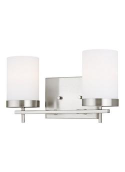 75W 2-Light Medium E-26 Vanity Fixture in Brushed Nickel