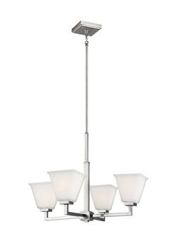 20in. 300W 4?Light E26 Chandelier in Brushed Nickel