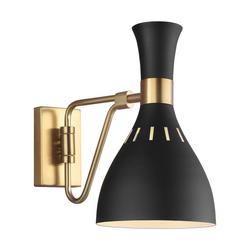1-Light Wall Sconce in Matte Black with Two-Tone Finish