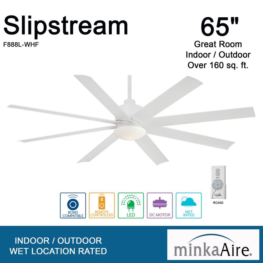 Minka Aire Flat White 65 in. 31W 1-Light LED Ceiling Fan 