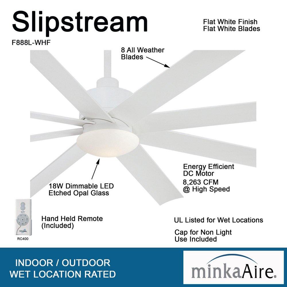 Minka Aire Flat White 65 in. 31W 1-Light LED Ceiling Fan 