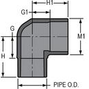 Spears® Manufacturing Company Grey Spigot x Socket 150 psi Schedule 80 PVC 90 Degree Elbow 