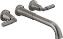 Two Handle Wall Mount Tub Filler in Black Stainless
