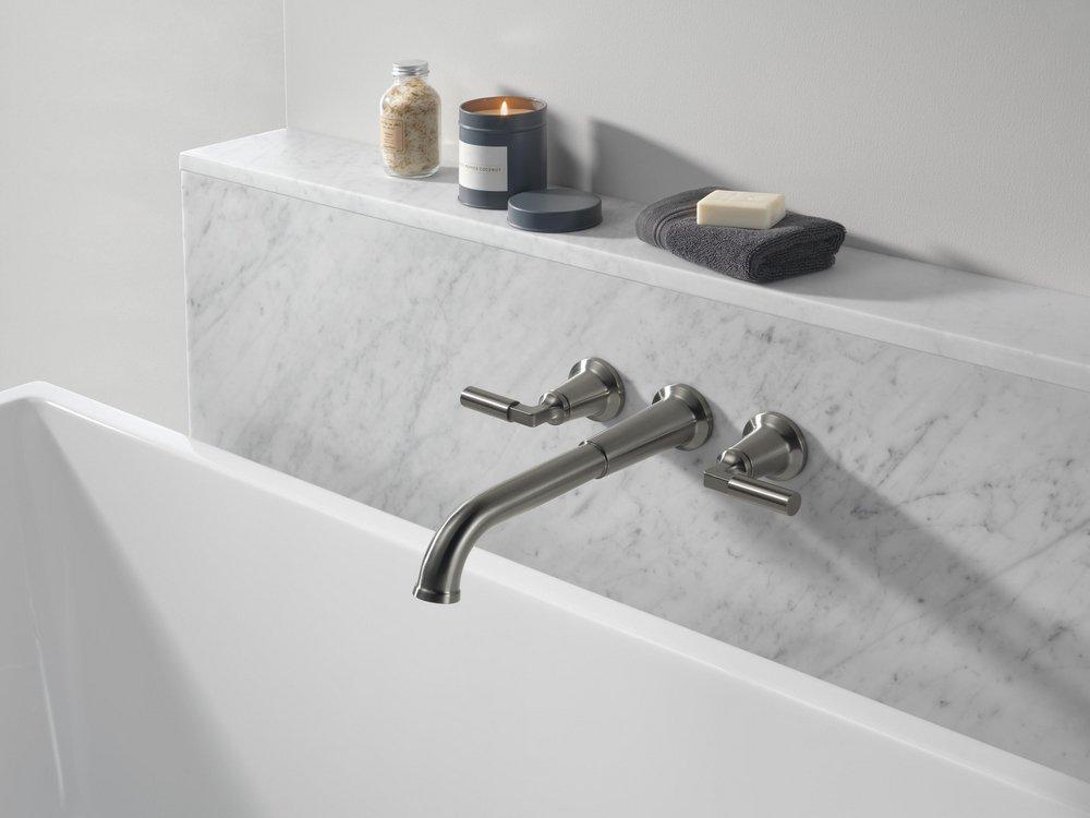 Delta Faucet Black Stainless Two Handle Wall Mount Filler (Trim Only) 