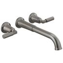 Two Handle Wall Mount Tub Filler in Black Stainless