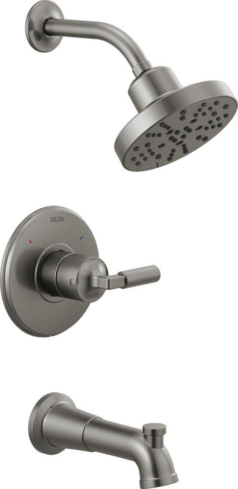 Delta Faucet Black Stainless Single Handle Multi Function Bathtub & Shower Faucet Trim Only 