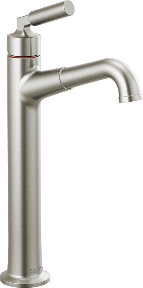 Delta Faucet Brilliance&reg; Stainless Single Lever Handle Vessel Filler Bathroom Sink Faucet 