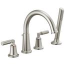 Two Handle Roman Tub Faucet with Handshower in Stainless