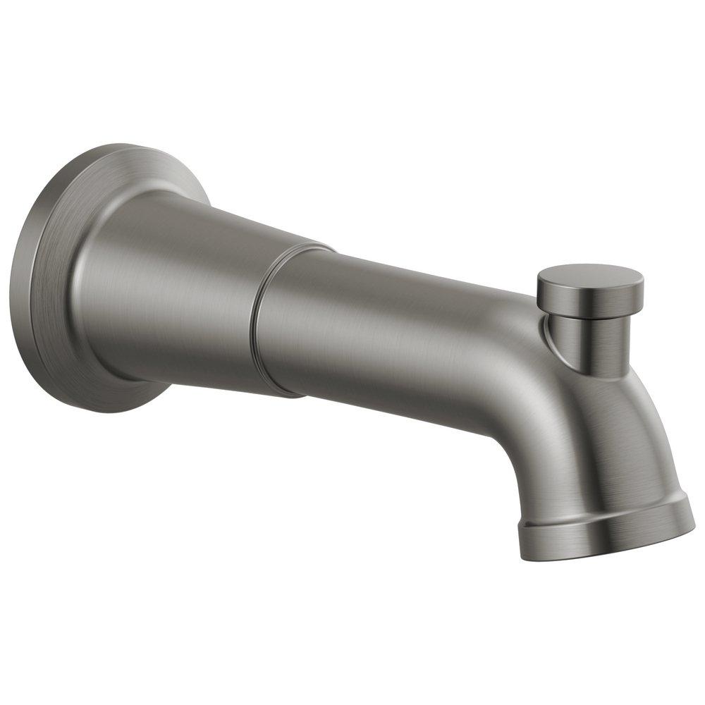 Delta Faucet Black Stainless 8-1/4 in. Zinc Diverter Tub Spout 