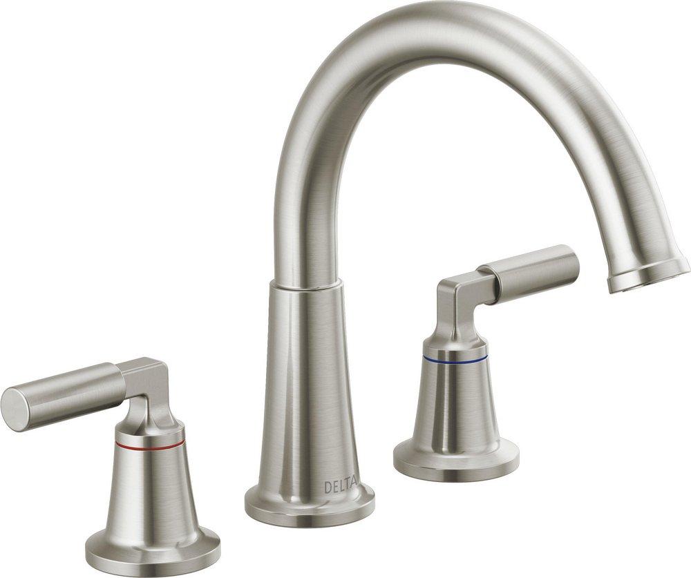 Delta Faucet Brilliance&reg; Stainless Double Lever Handle Roman Tub Faucet 
