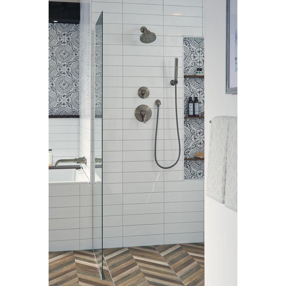 Delta Faucet Black Stainless Single Handle Multi Function Shower Faucet (Trim Only) 
