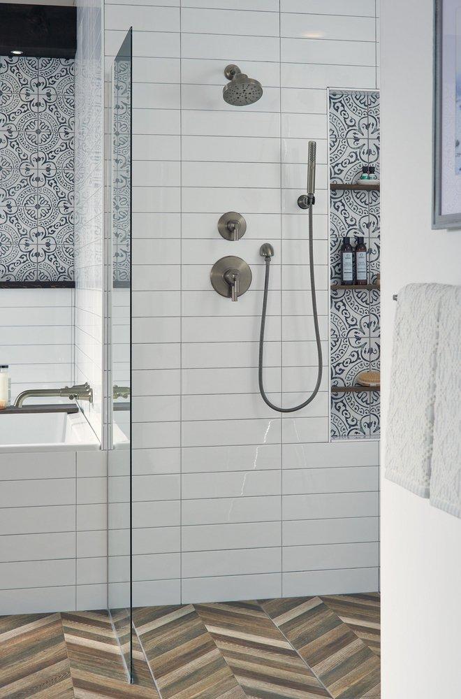 Delta Faucet Black Stainless Single Handle Multi Function Shower Faucet (Trim Only) 