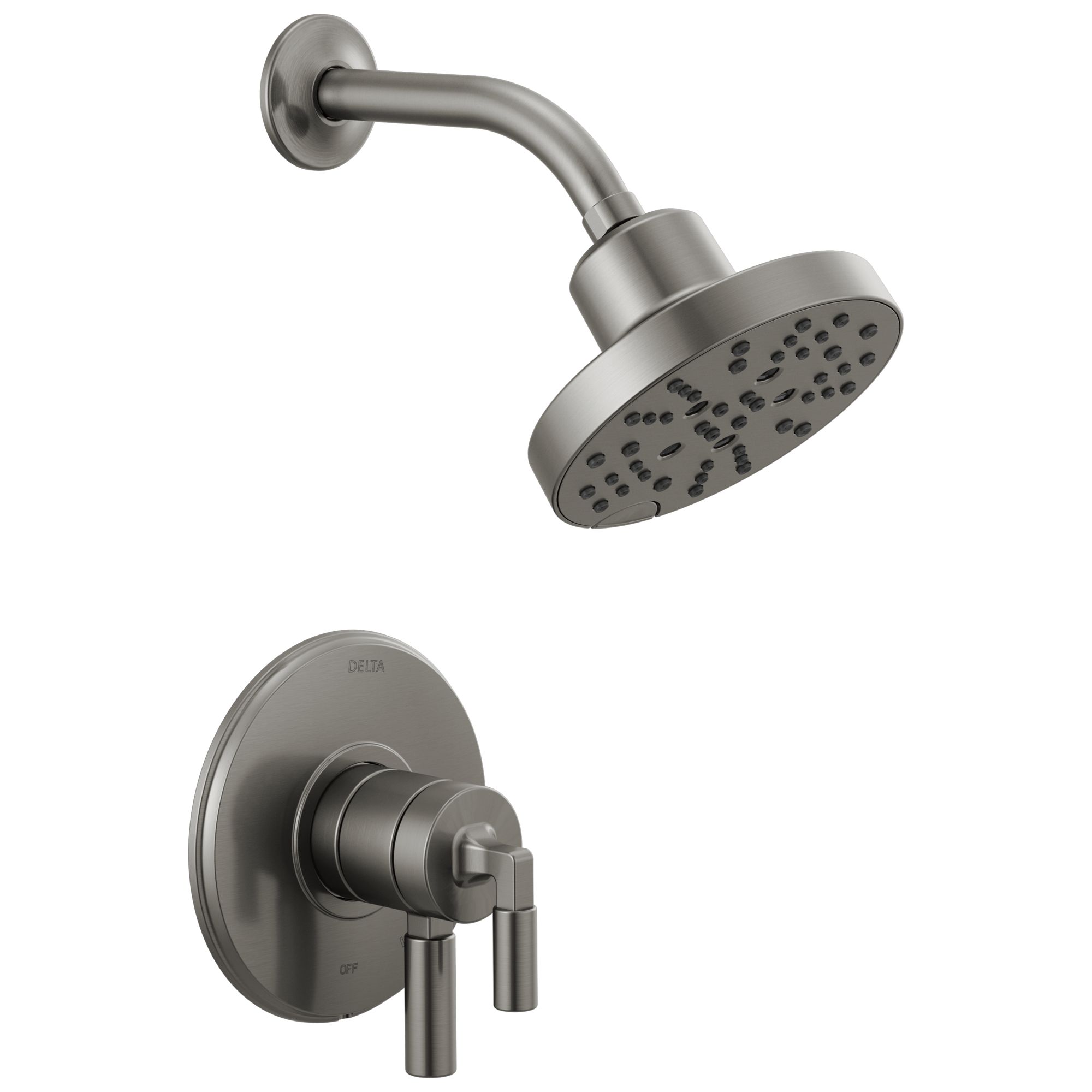 Delta Faucet Black Stainless Single Handle Multi Function Shower Faucet (Trim Only) 