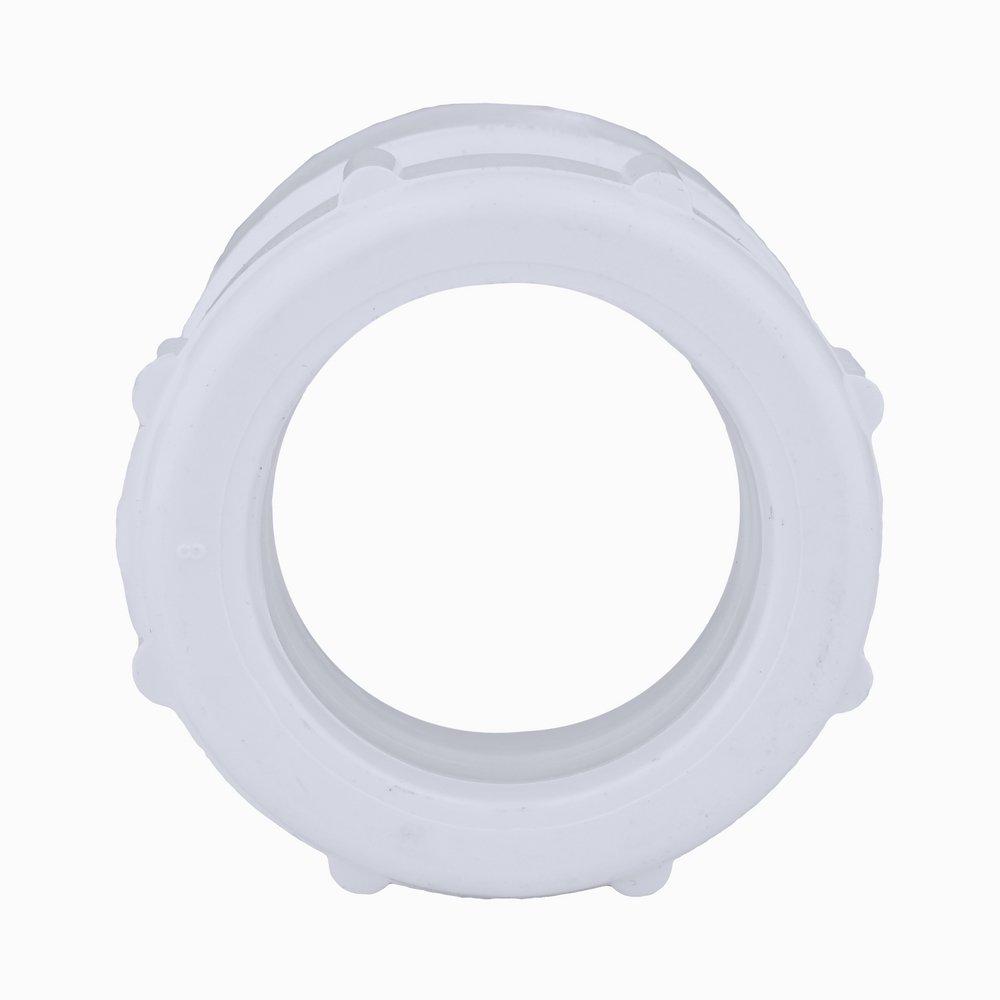 White PVC DWV Female Trap Adapter with Washer & Plastic Nut 