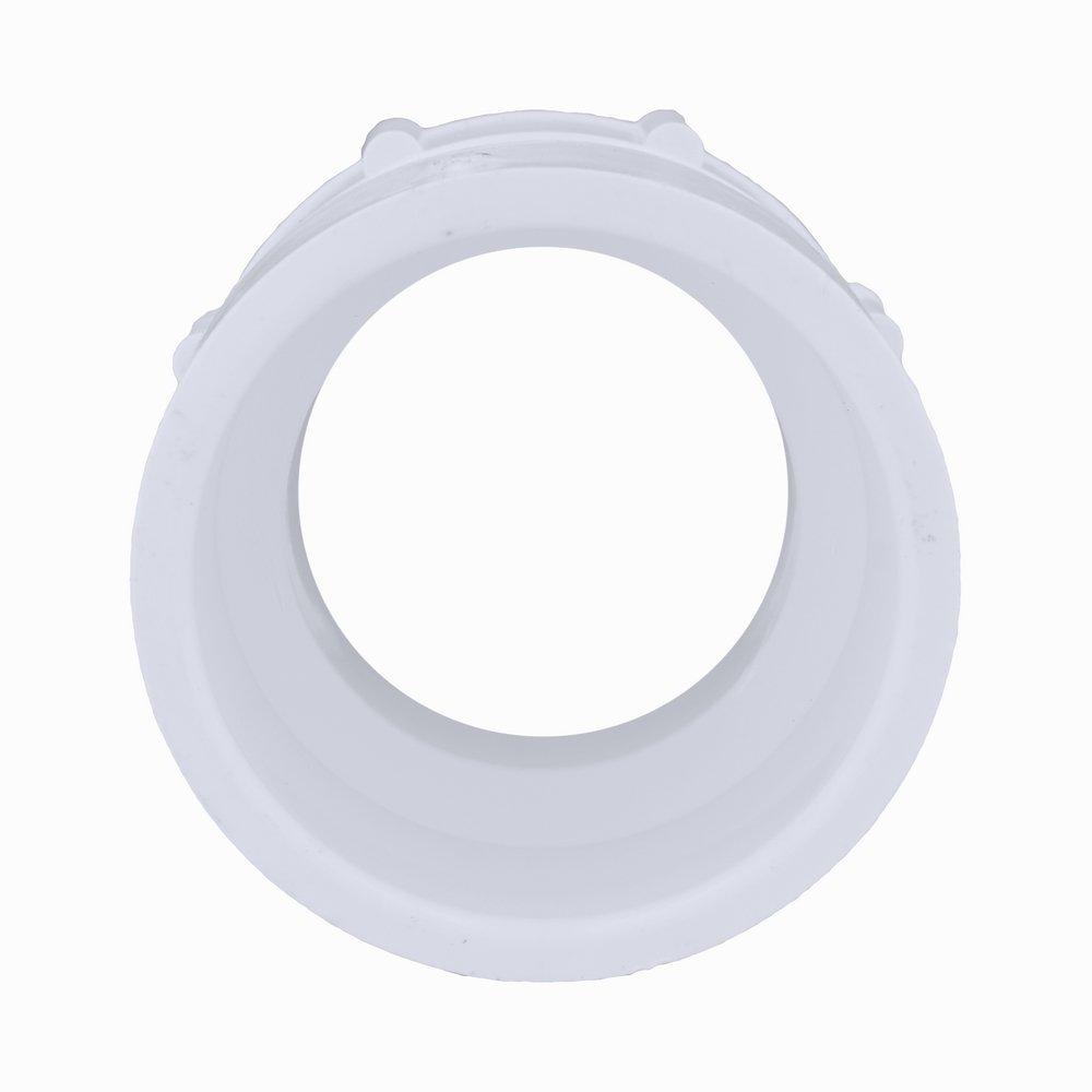 White PVC DWV Female Trap Adapter with Washer & Plastic Nut 