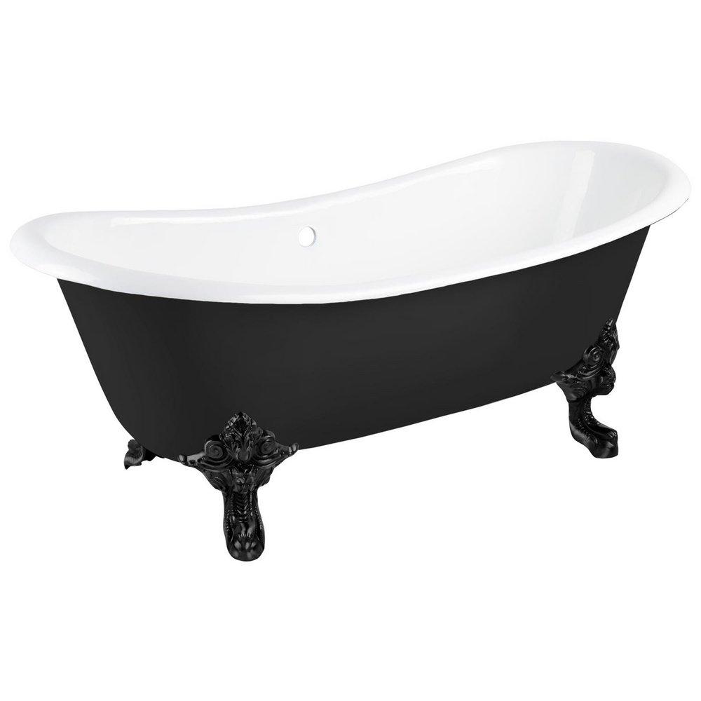 Signature Hardware Black 72 x 30-1/2 in. Freestanding Bathtub Offset Drain 