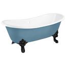 Signature Hardware Slate Blue 72 x 30-1/2 in. Freestanding Bathtub Offset Drain 