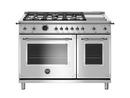 48 x 37-1/2 in. 19000 BTU 7.0 cu. ft. 6-Burner Sealed Electric and Gas Freestanding Range in Stainless Steel