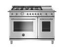 48 x 37-1/2 in. 19000 BTU 7.1 cu. ft. 6-Burner Sealed Electric and Gas Freestanding Range in Stainless Steel